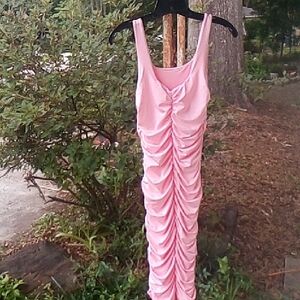 Elegant Pink Ruched Dress